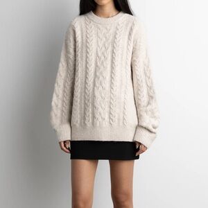 Oak and Fort Oversized Cable Knit Sweater